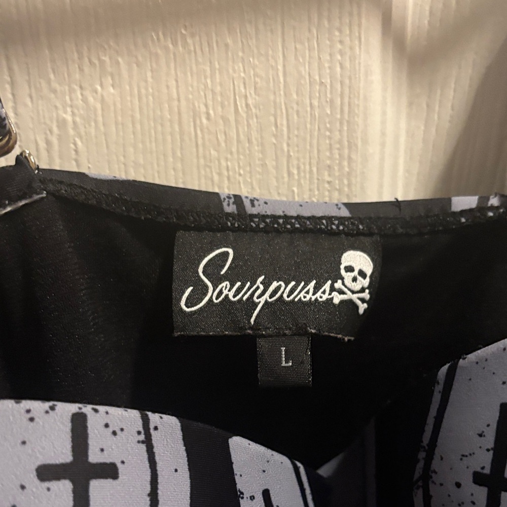 Sourpuss Black and Gray Coffin bathing suit - Picture 3 of 4